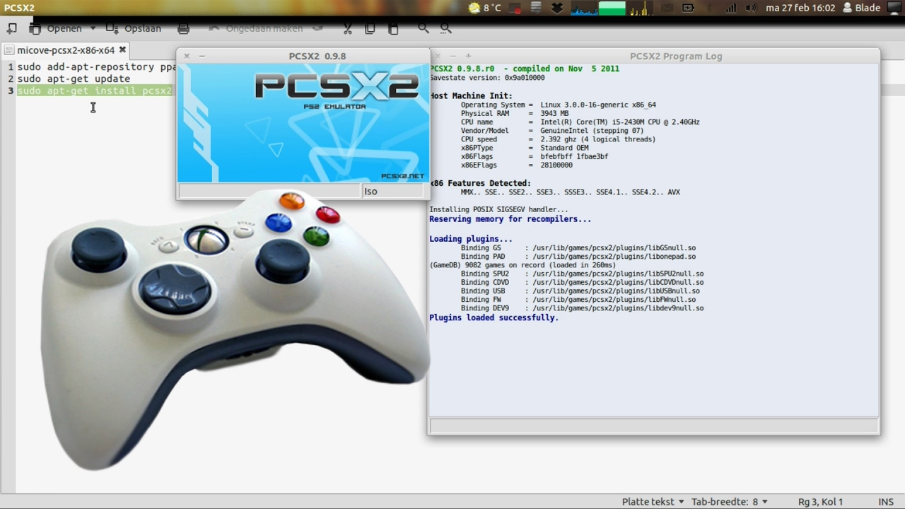 pcsx2 controller setup flashing